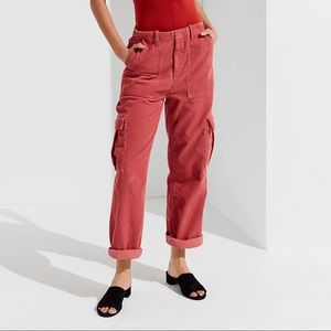 Pink Urban Outfitters Cargo Corduroy Pants